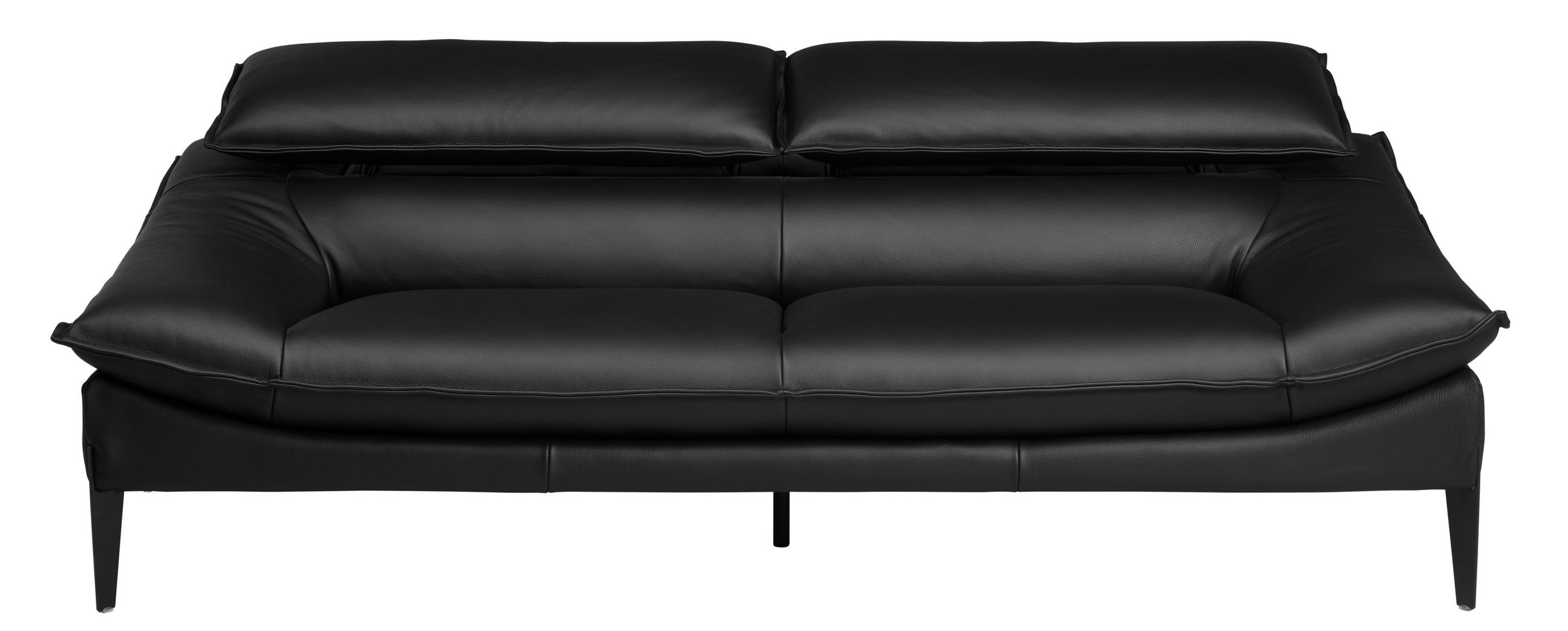 TŘÍMÍSTNÁ POHOVKA, černá, pravá kůže - černá, Design, kov/kůže (222/78/108cm) - Belluti