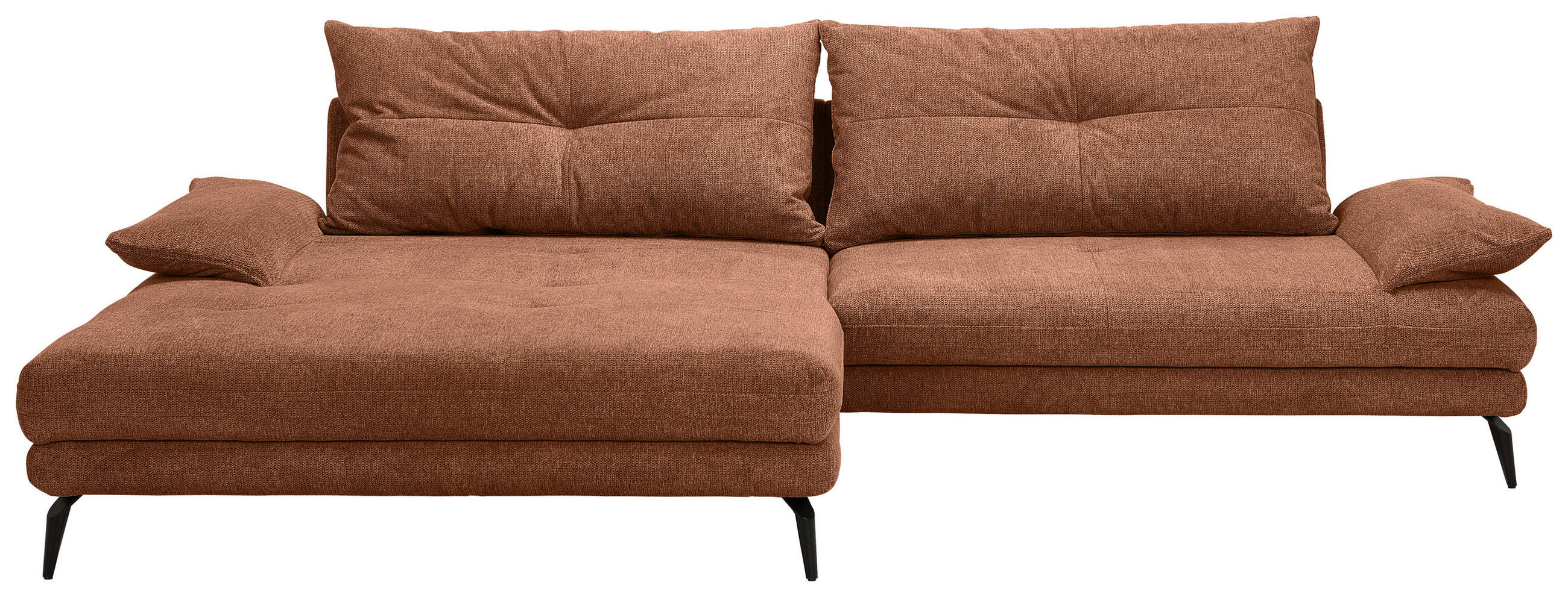 HÖRNSOFFA i flatväv rostfärgad  - svart/rostfärgad, Design, metall/textil (176/294cm) - MID.YOU