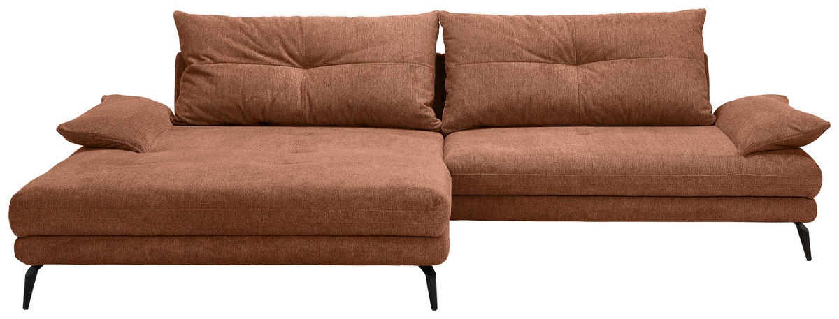 HÖRNSOFFA i flatväv rostfärgad  - svart/rostfärgad, Design, metall/textil (176/294cm) - MID.YOU