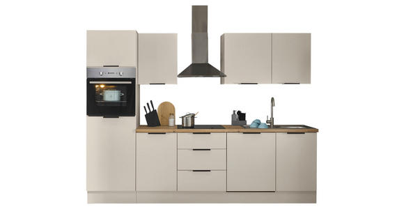 KÜCHENBLOCK   in Kaschmir  - Kaschmir/Schwarz, Basics, Holzwerkstoff/Metall (280/211/60cm) - Xora