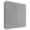 SCHWEBETÜRENSCHRANK in Grau  - Alufarben/Grau, Holzwerkstoff/Metall (167/222/68cm) - Moderano