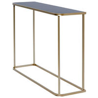 KONSOLENTISCH in Metall, Glas 100/30/76 cm   - Goldfarben/Schwarz, Modern, Glas/Metall (100/30/76cm) - Livetastic