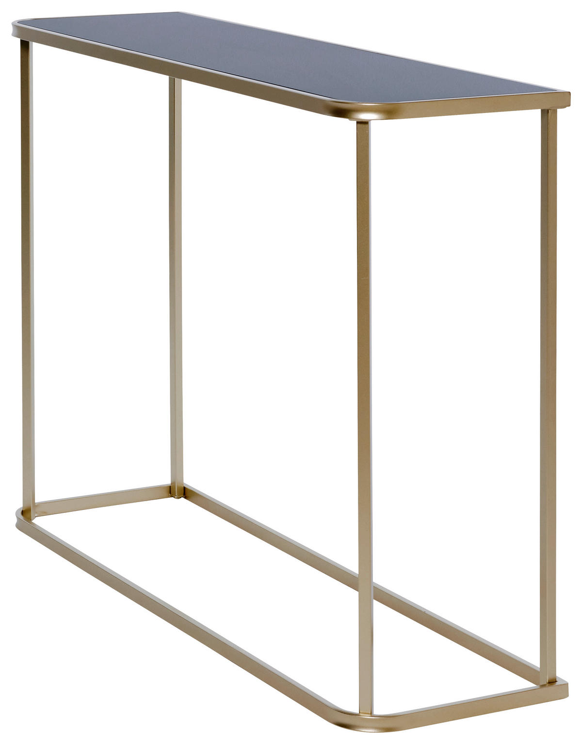 KONSOLENTISCH in Metall, Glas 100/30/76 cm   - Goldfarben/Schwarz, Modern, Glas/Metall (100/30/76cm) - Livetastic