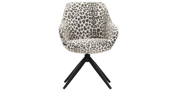 ARMLEHNSTUHL  Sitzfläche 360° drehbar Flachgewebe, Mikrofaser  - Beige/Schwarz, Design, Textil/Metall (60/83/65cm) - Landscape