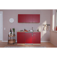 MINIKÜCHE 150 cm   in Rot  - Rot, Basics, Holzwerkstoff (150cm) - Respekta