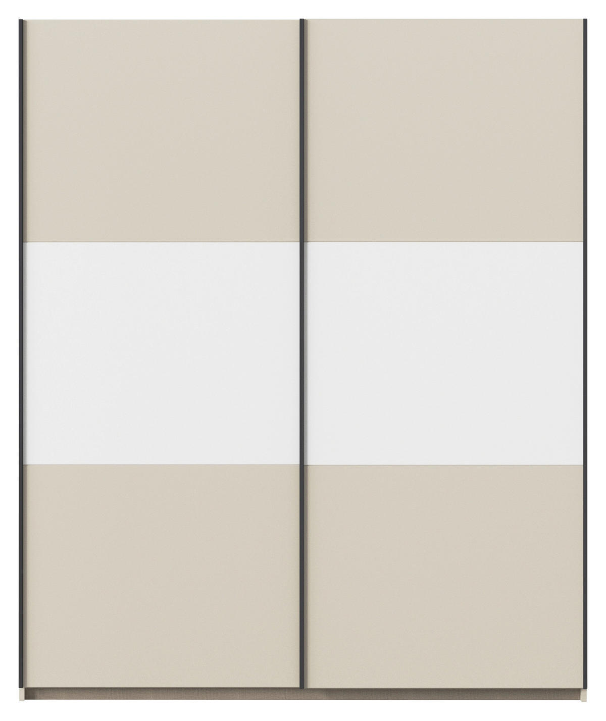SCHWEBETÜRENSCHRANK in Weiss, Alufarben, Champagner  - Weiss/Champagner, Modern, Holzwerkstoff/Metall (175/210/59cm) - Rauch Möbel