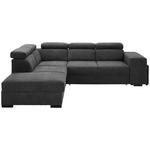 ECKSOFA  in Webstoff Dunkelgrau  - Dunkelgrau/Schwarz, KONVENTIONELL, Holz/Textil (244/283cm) - Carryhome