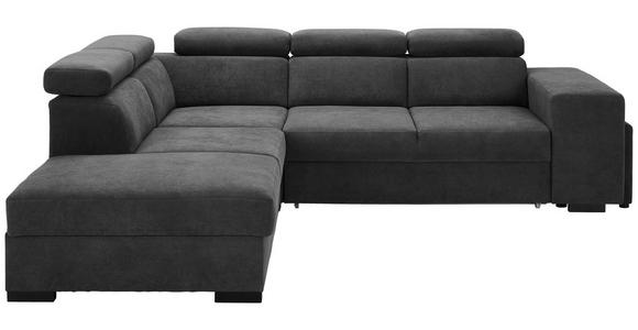 ECKSOFA  in Webstoff Dunkelgrau  - Dunkelgrau/Schwarz, KONVENTIONELL, Holz/Textil (244/283cm) - Carryhome