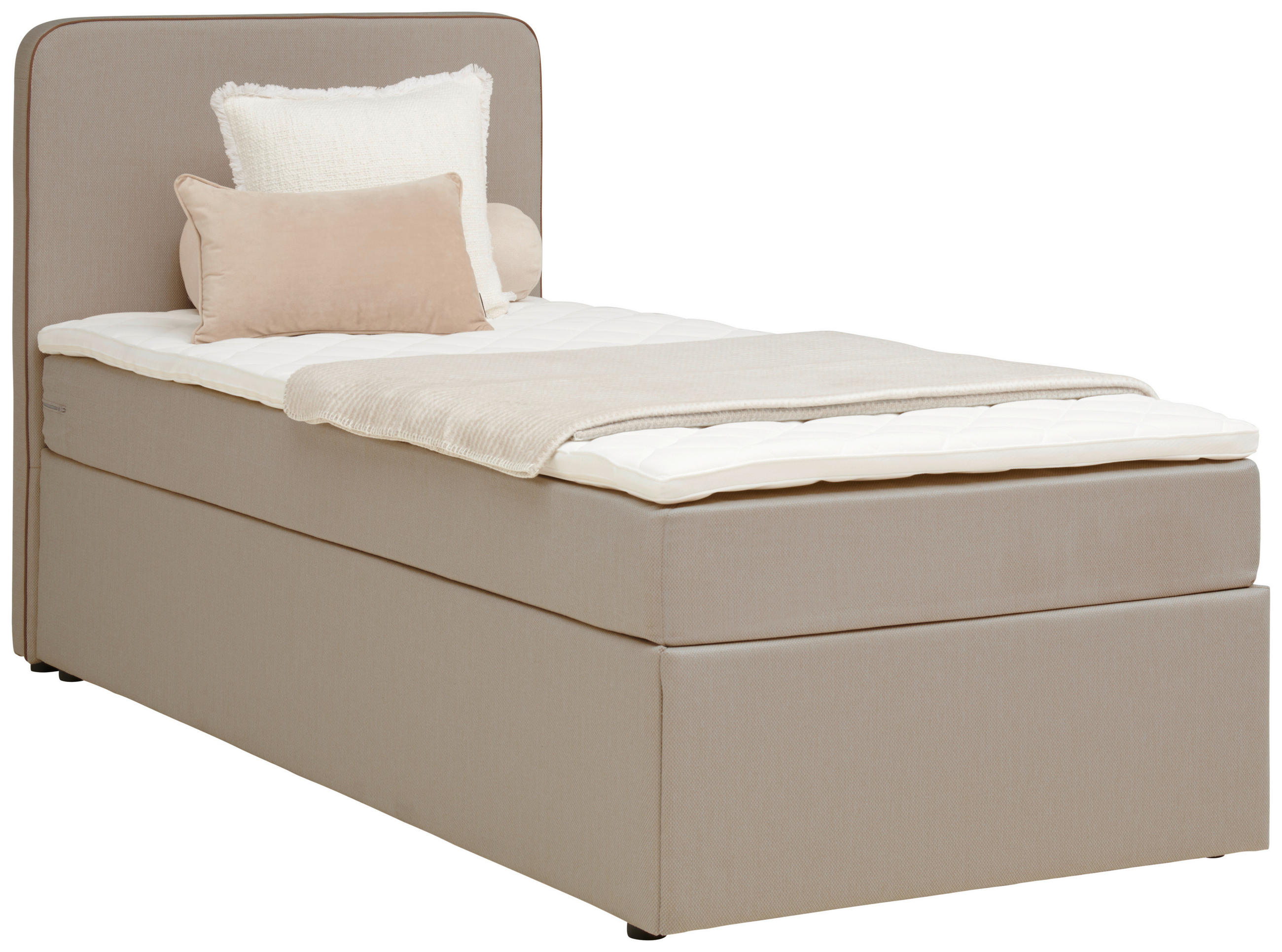 BOX-ÁGY 90/200 cm  bézs  - bézs, Konventionell, textil/fa (90/200cm) - P & B