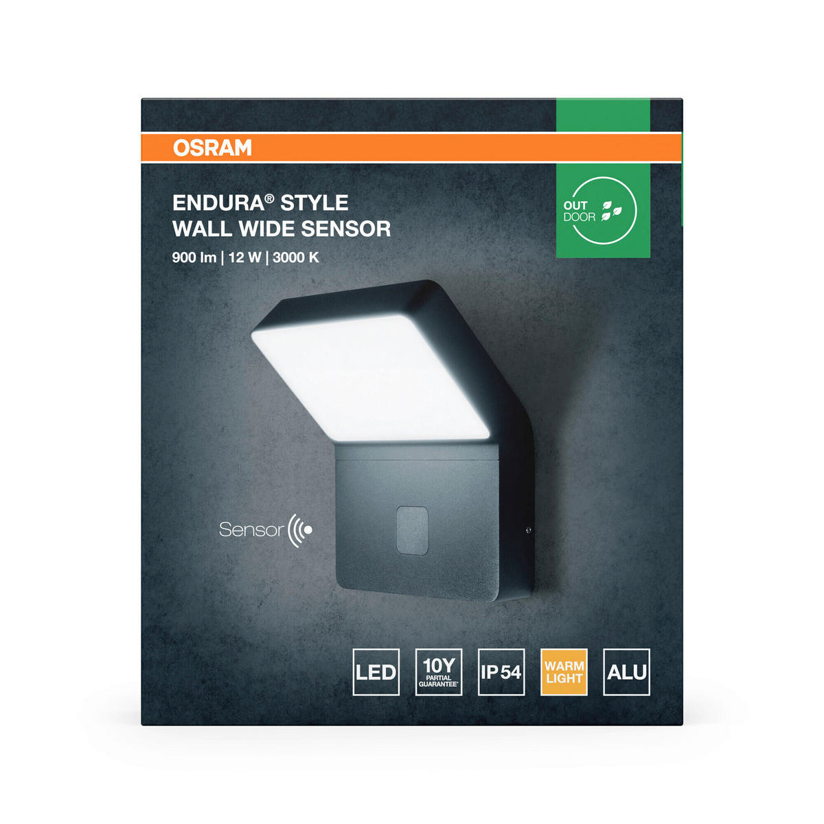 LED-AUßENLEUCHTE 11,8/17,6/21,2 cm   - Dunkelgrau, Basics, Kunststoff/Metall (11,8/17,6/21,2cm) - Osram