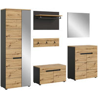 GARDEROBE 5-teilig  in 255/190/37 cm  - KONVENTIONELL, Glas/Holzwerkstoff (255/190/37cm) - MID.YOU