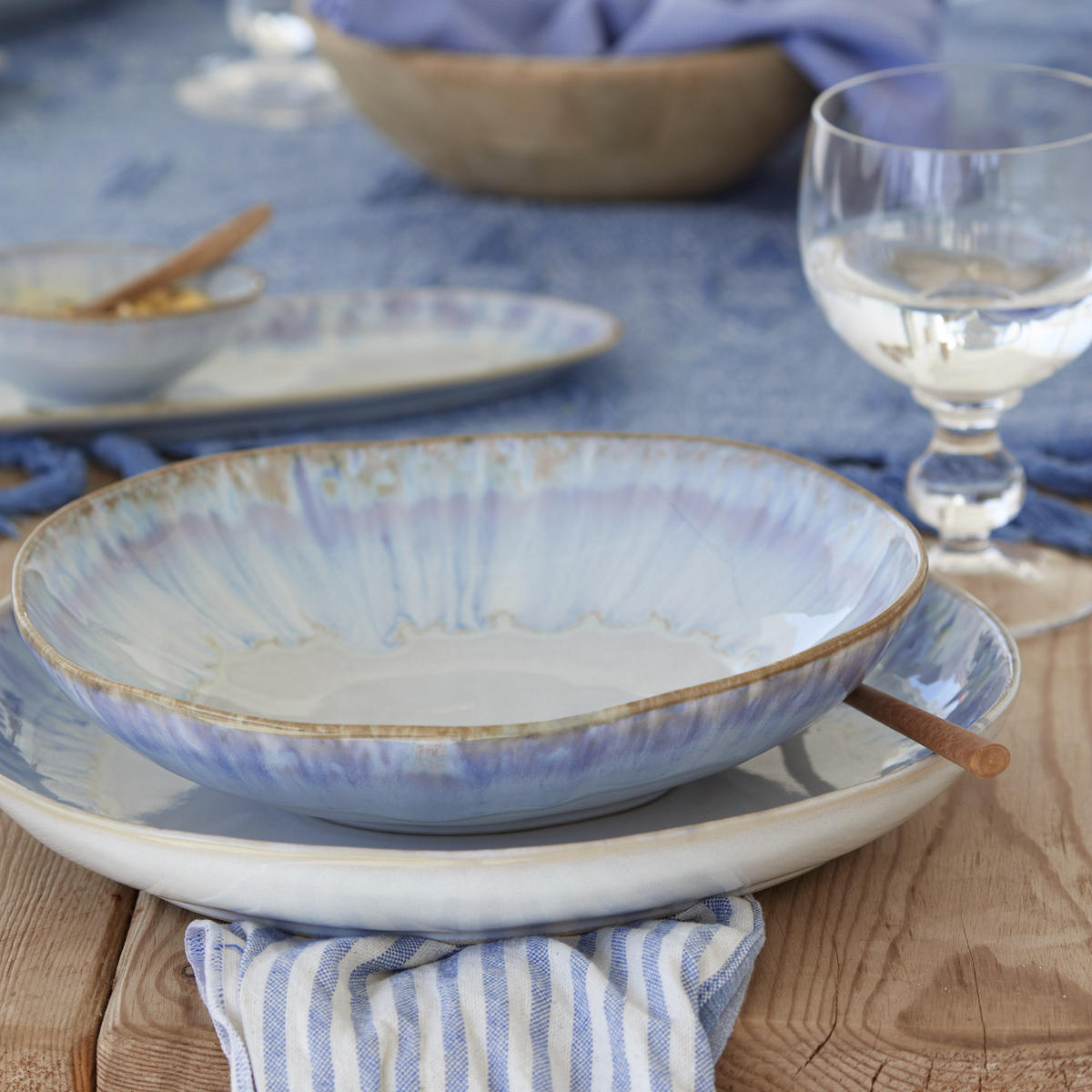 MÜSLISCHALENSET BRISA 16 cm  - Blau/Weiß Hochglanz, Basics, Keramik (16cm) - Costa Nova