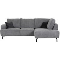 ECKSOFA in Teddystoff Grau  - Anthrazit/Schwarz, Konventionell, Textil/Metall (270/190cm) - Carryhome