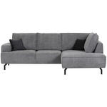 ECKSOFA in Teddystoff Grau  - Anthrazit/Schwarz, KONVENTIONELL, Textil/Metall (270/190cm) - Carryhome