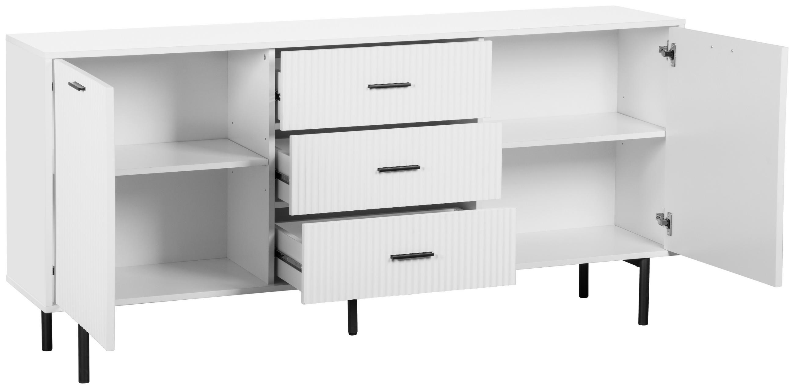 SIDEBOARD  in 165/80/40 cm  - Schwarz/Weiß, Design, Holzwerkstoff/Metall (165/80/40cm) - MID.YOU