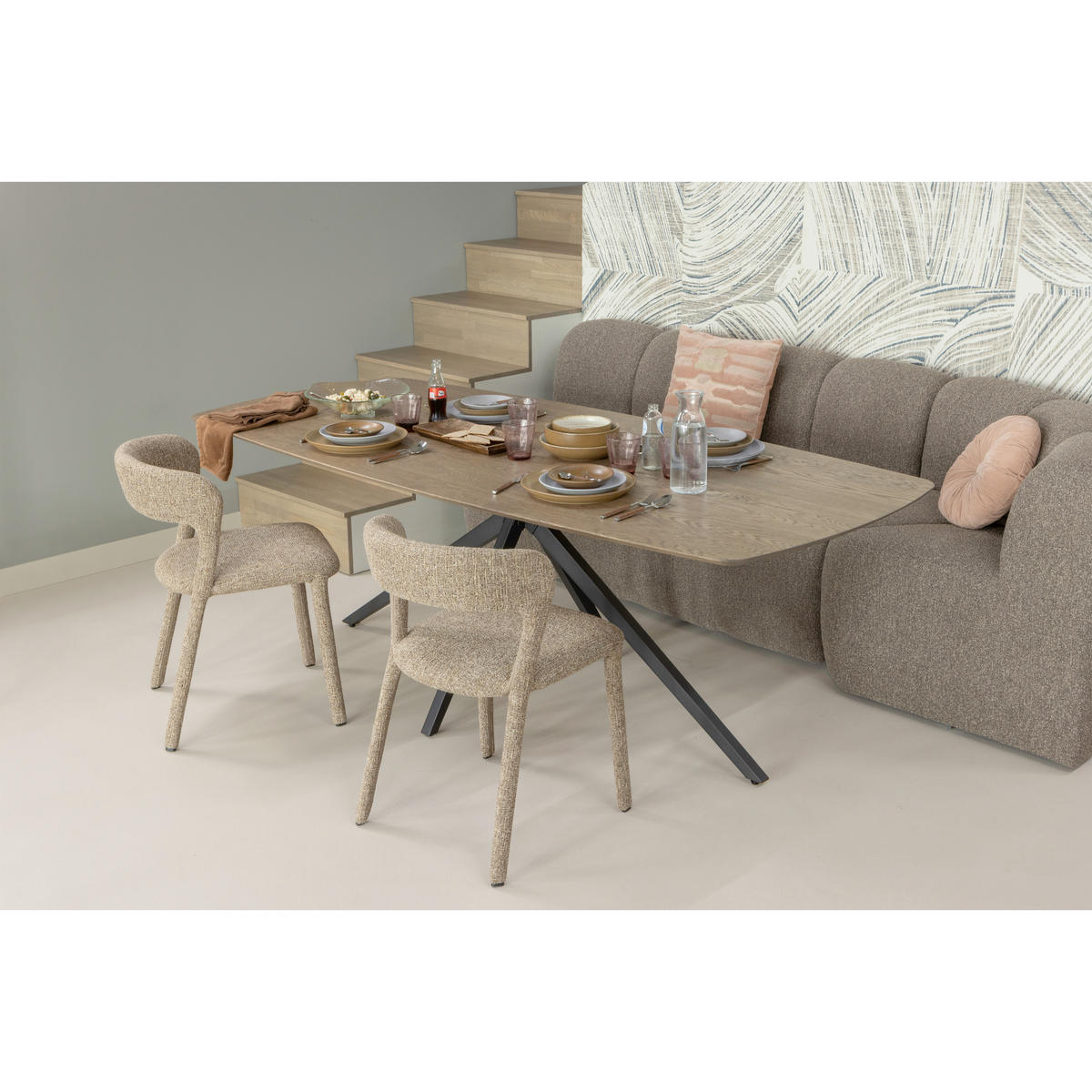 SITZBANK in Textil Braun  - Schwarz/Braun, MODERN, Kunststoff/Textil (164/83/73cm) - Livetastic