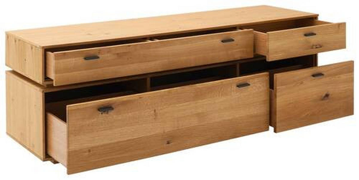 LOWBOARD  in 183/62/51 cm  - Wildeiche/Anthrazit, Natur, Holz/Holzwerkstoff (183/62/51cm) - MID.YOU