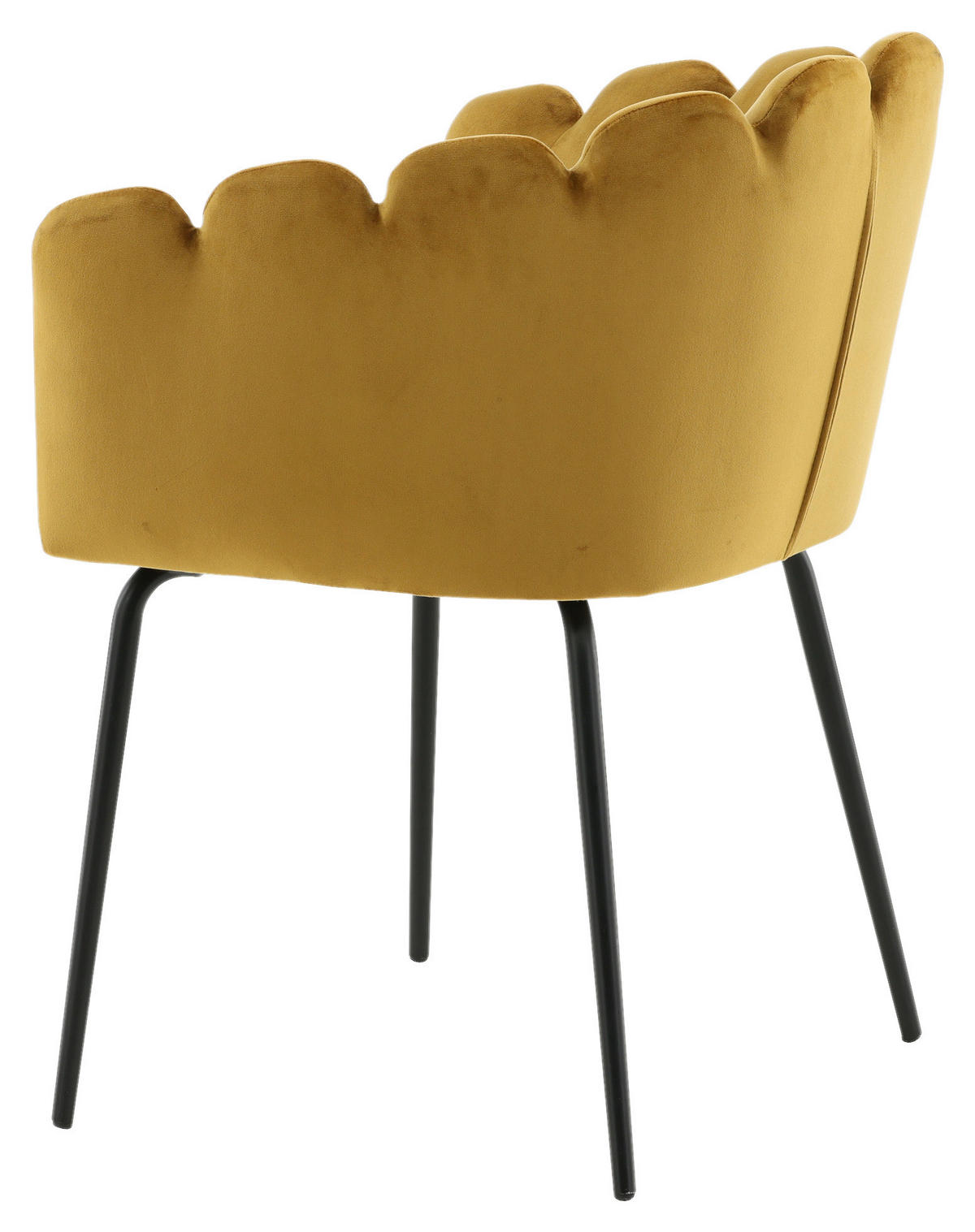 STUHL Samt Gelb  - Gelb, Design, Textil/Metall (61/76.56/54cm) - Livetastic