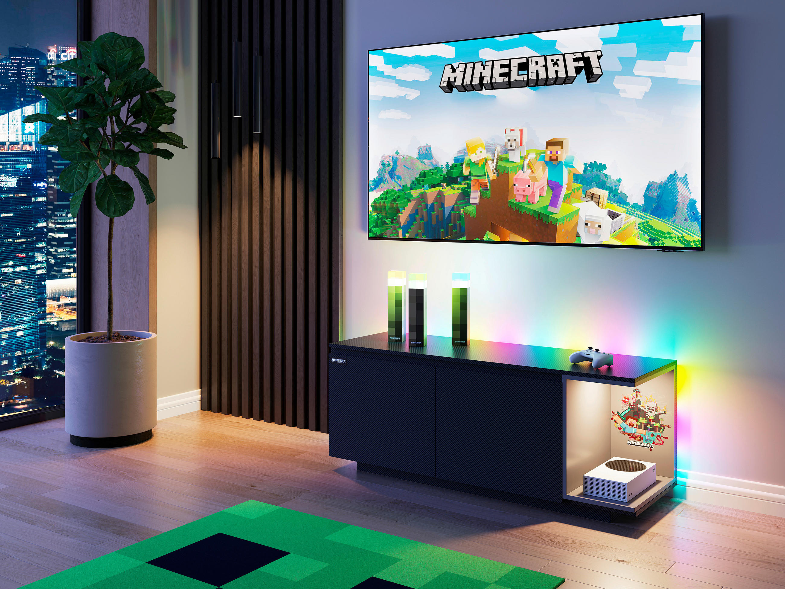LOWBOARD  in 125/50/39 cm  - Schwarz, MODERN, Holzwerkstoff (125/50/39cm) - Minecraft