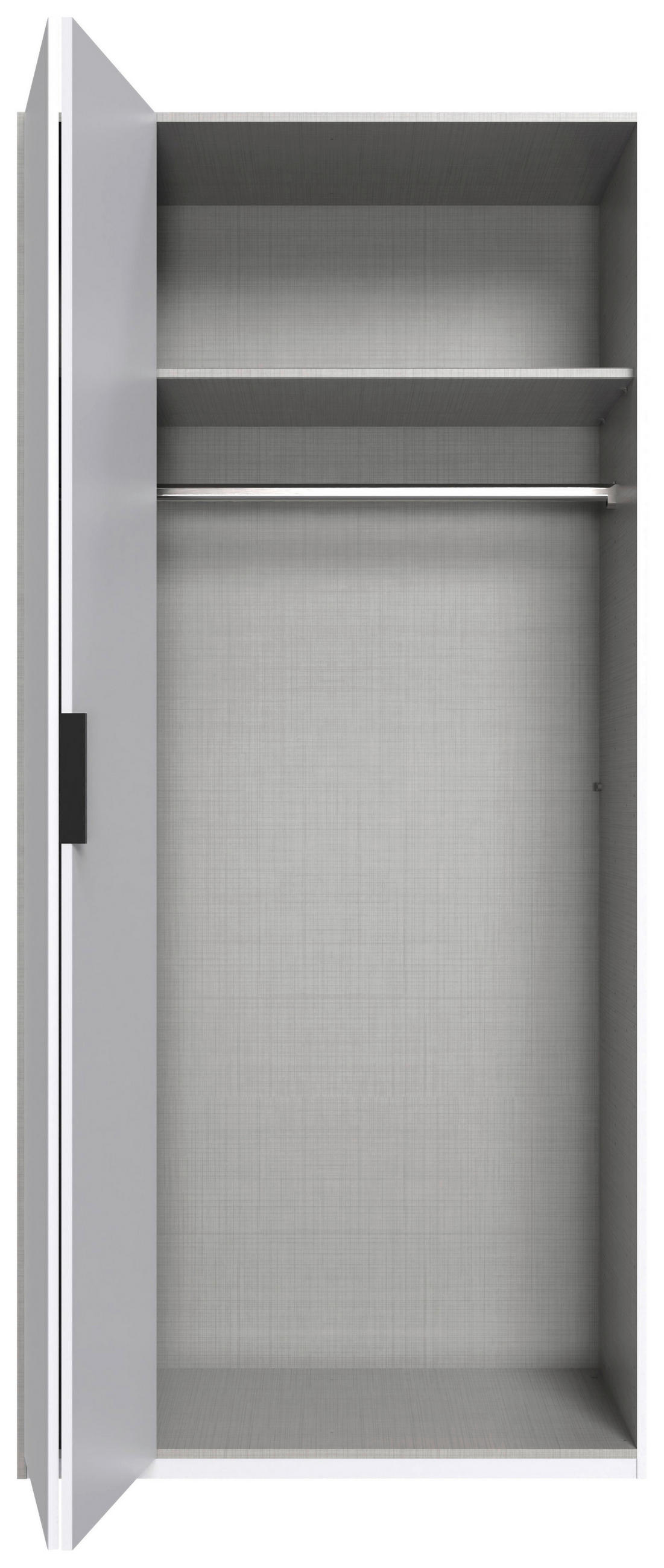 FALTTÜRENSCHRANK 100/216/58 cm 2-türig Weiß  - Schwarz/Weiß, Design, Holzwerkstoff (100/216/58cm) - Boxxx