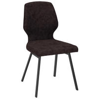 STUHL  in Eisen Mikrofaser  - Dunkelbraun/Schwarz, Modern, Textil/Metall (46/91/61cm) - Venda