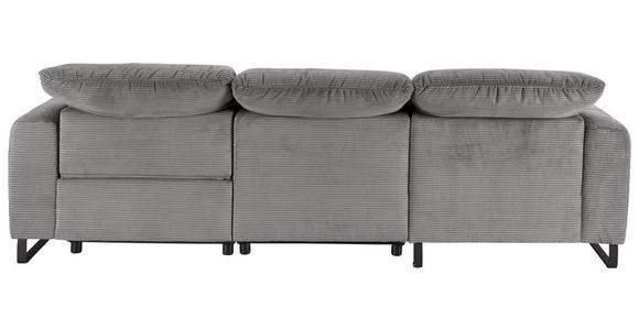 ECKSOFA  in Cord Dunkelgrau  180/266 cm  - Dunkelgrau/Schwarz, KONVENTIONELL, Textil/Metall (180/266cm) - Hom`in