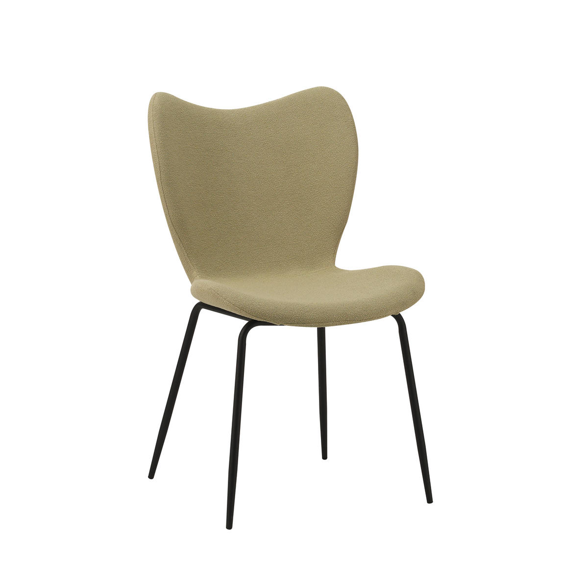 STUHL-SET 2 Stück  in Bouclé  - Schwarz/Grün, MODERN, Textil/Metall (50/88,5/42cm) - MID.YOU