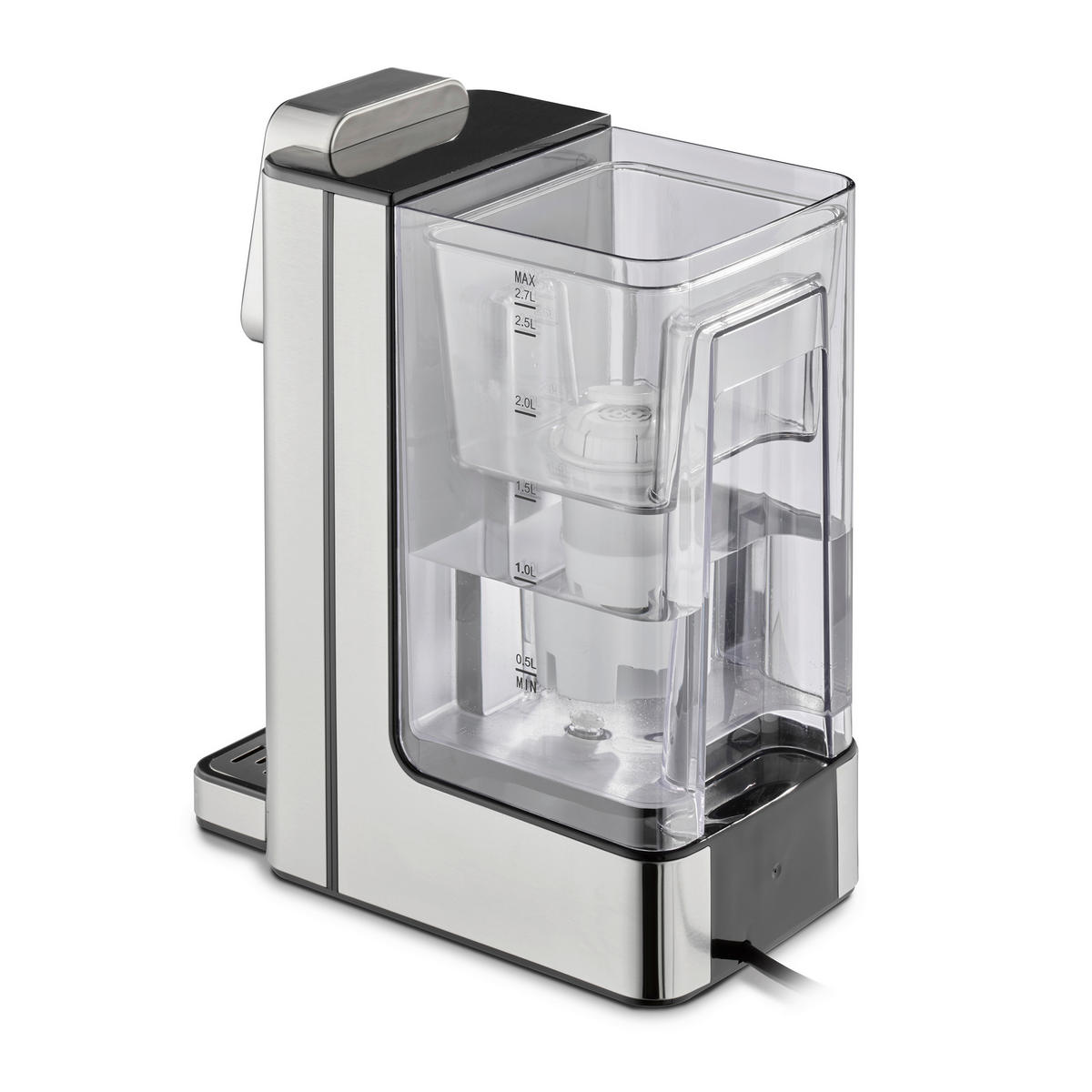 TURBO HEISSWASSERSPENDER HW 660 2,7 L  - Schwarz Hochglanz/Edelstahlfarben, Basics, Kunststoff/Metall (15,5/31,5/25,5cm) - CASO Design