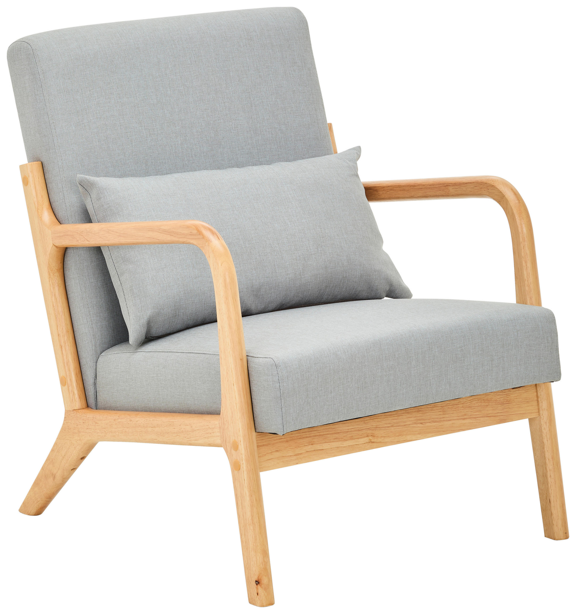 SESSEL Webstoff Grau    - Naturfarben/Grau, MODERN, Holz/Textil (73/76/60cm) - Livetastic