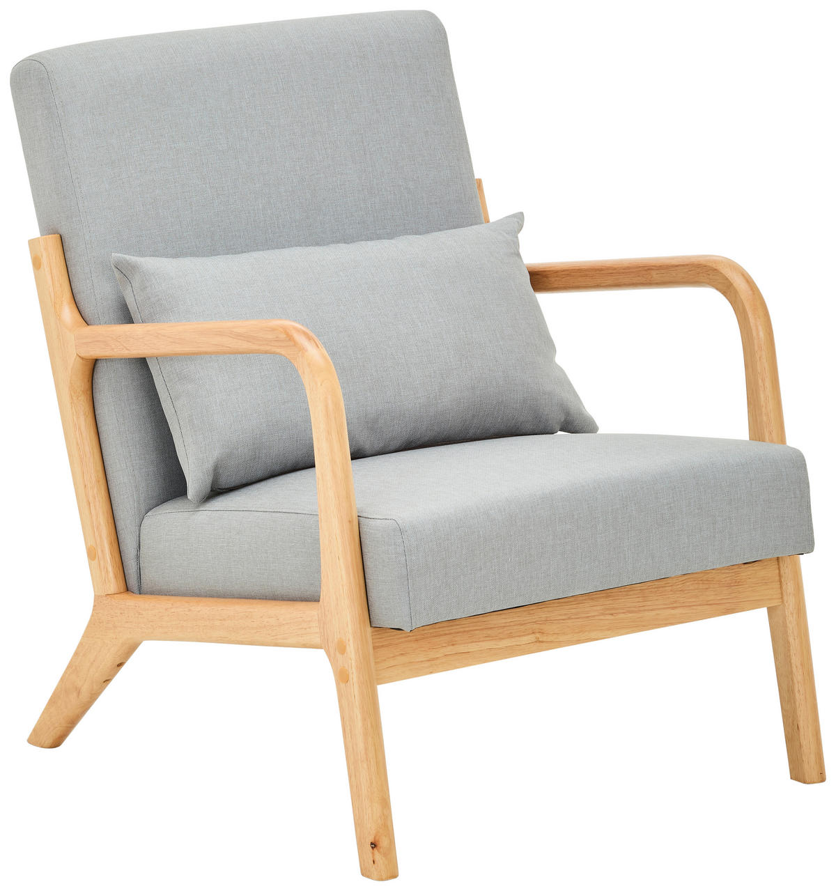 SESSEL in Webstoff Grau  - Naturfarben/Grau, Modern, Holz/Textil (73/76/60cm) - Livetastic