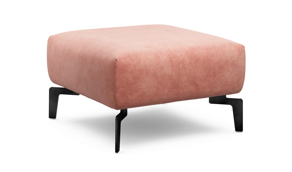 HOCKER Samt Rosa  - Schwarz/Rosa, Design, Textil/Metall (70/70/46cm) - SENSOO