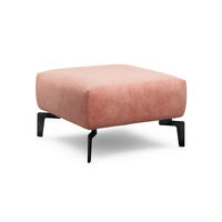HOCKER Samt Rosa  - Schwarz/Rosa, Design, Textil/Metall (70/70/46cm) - SENSOO