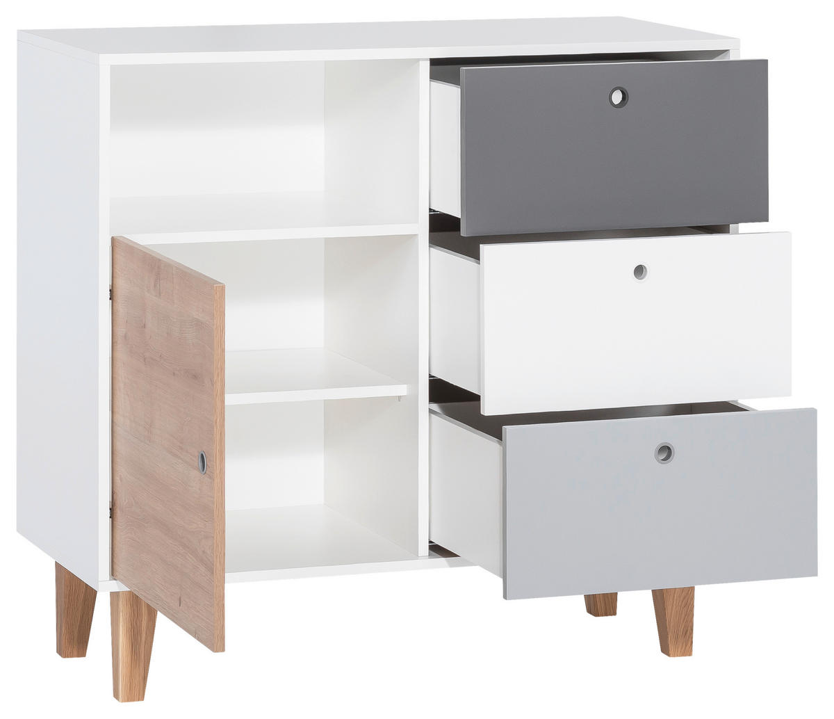 KOMMODE  in 103,5/96,5/45 cm  - Eichefarben/Graphitfarben, MODERN, Holz/Holzwerkstoff (103,5/96,5/45cm) - MID.YOU