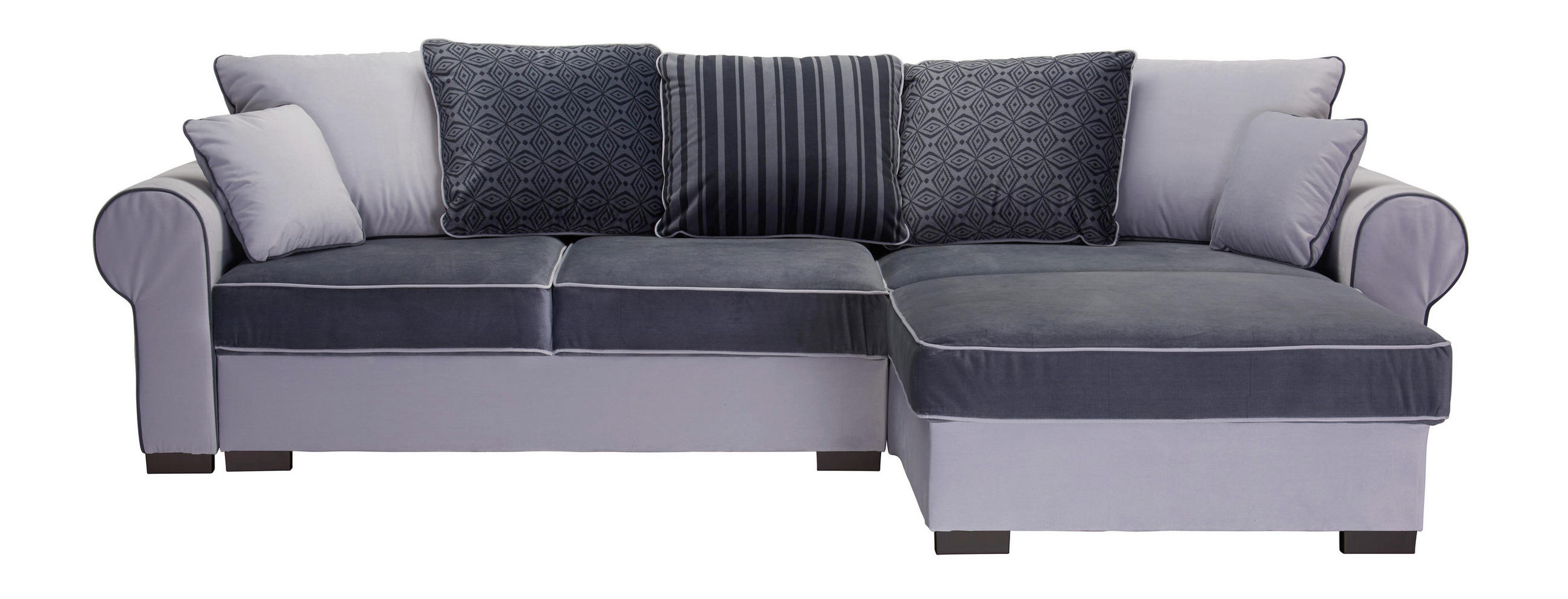 Wohnlandschaft in Textil Weiß, Hellgrau