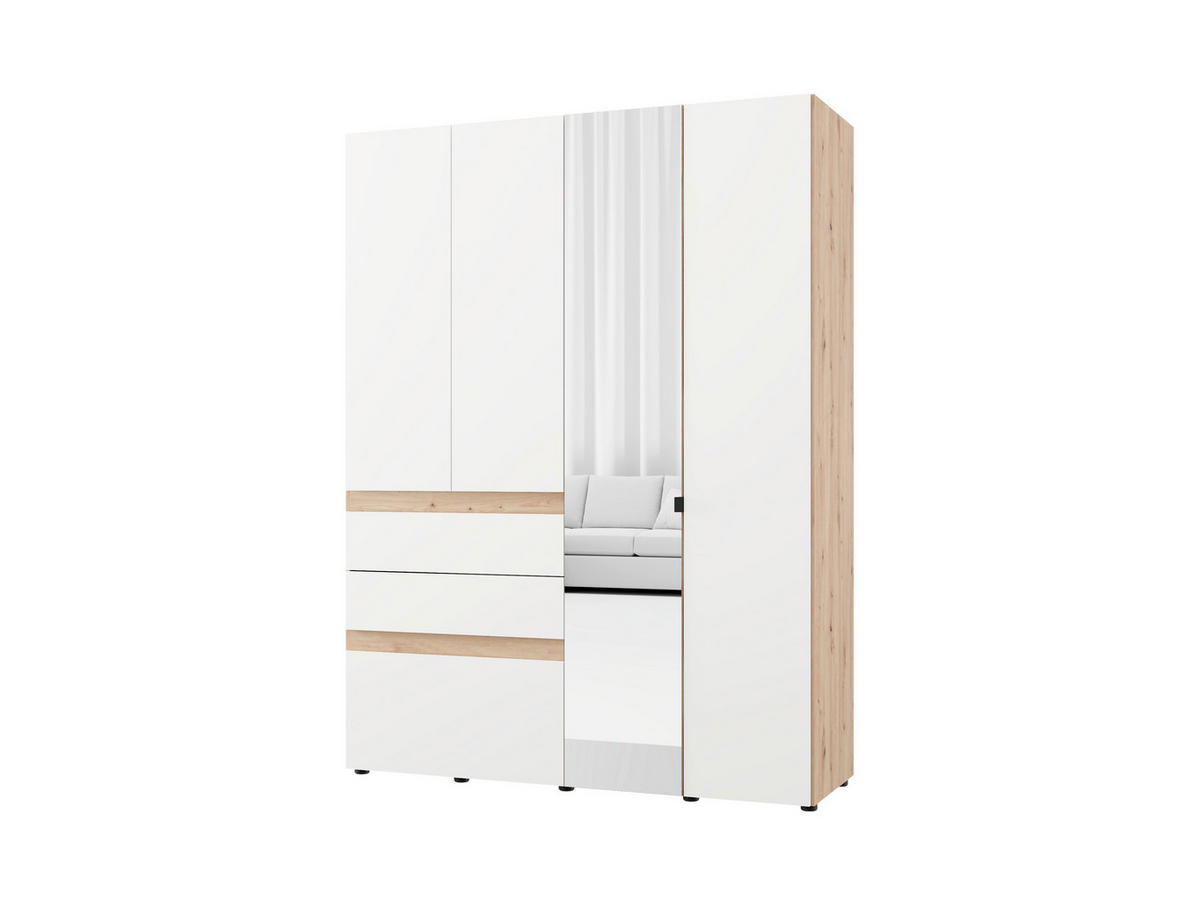 ORMAR ZA ODJEĆU bijela, hrast Artisan   - bijela/hrast Artisan, Moderno, drvni materijal (155/207,5/52cm)