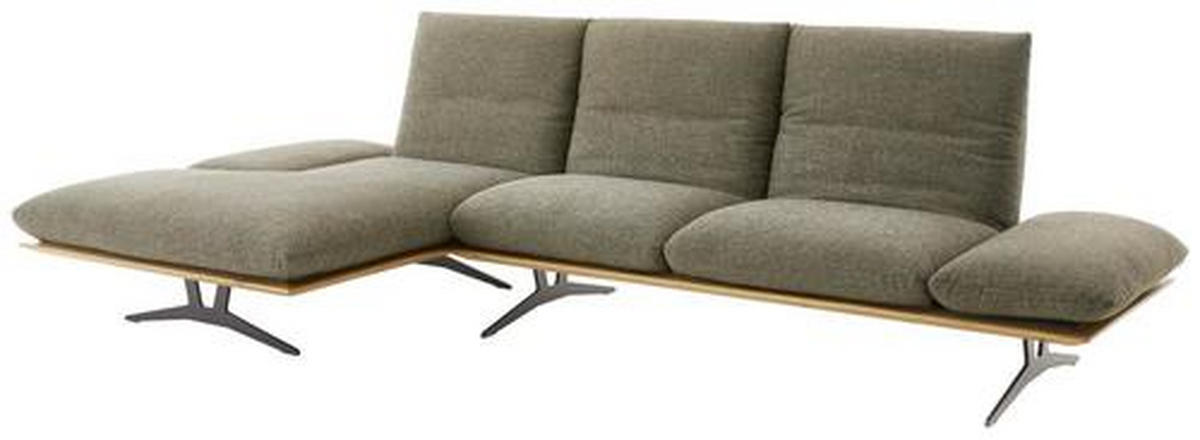 ECKSOFA in Flachgewebe Grün  - Schwarz/Grün, Design, Holz/Textil (159/314cm) - Dieter Knoll
