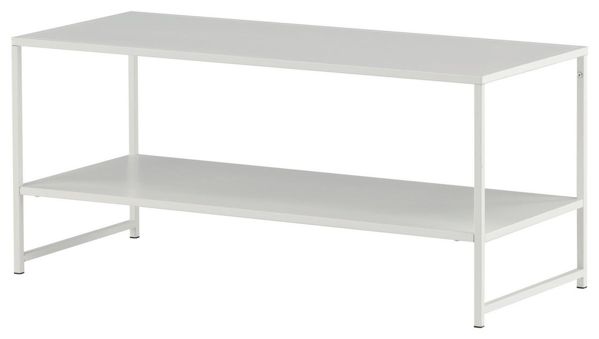 COUCHTISCH 102/43/45 cm rechteckig Weiß  - Weiß, Design, Metall (102/43/45cm) - Livetastic