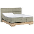 BOXSPRINGBETT 180/200 cm  in Eichefarben, Olivgrün  - Eichefarben/Olivgrün, Natur, Holz/Textil (180/200cm) - Valnatura