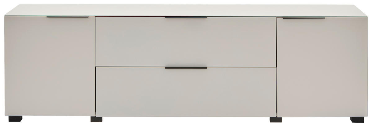 LOWBOARD  in 180/54.7/42 cm  - Kaschmir/Schwarz, Design, Glas/Holzwerkstoff (180/54.7/42cm) - Novel