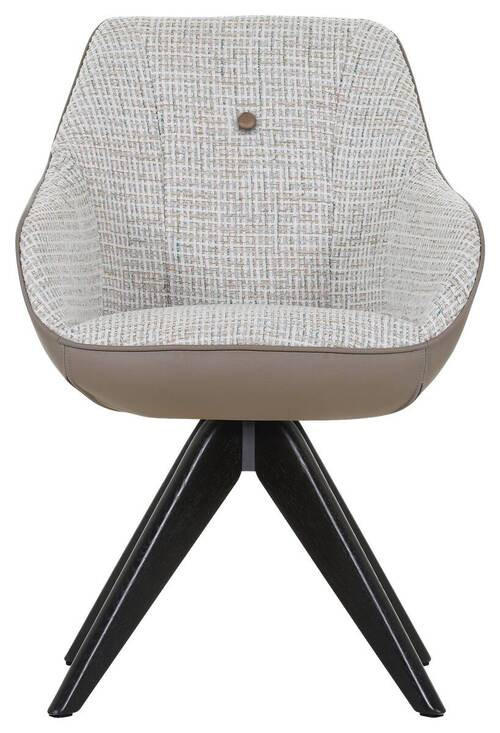 ARMLEHNSTUHL  in Chenille, Lederlook  - Taupe/Beige, MODERN, Holz/Textil (60/83/65cm) - Novel