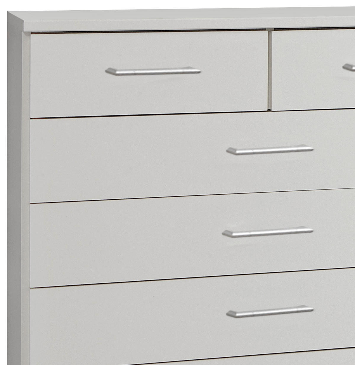 KOMODA, biela, 91/106/40 cm - biela/hliníková, Konventionell, kompozitné drevo/plast (91/106/40cm) - MID.YOU