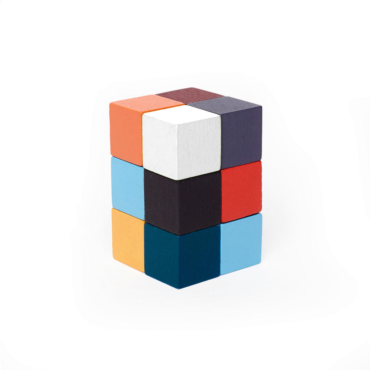PUZZLE - viacfarebná, Basics, drevo (4,2/6/4,1cm) - Kikkerland