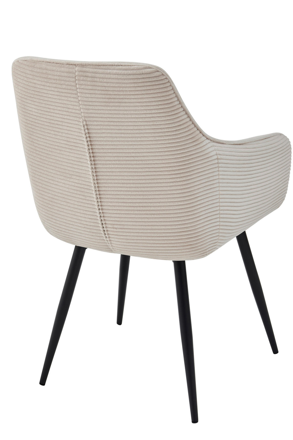 ARMLEHNSTUHL-SET 2 Stück  in Stahl Mikrofaser, Feincord  - Beige/Schwarz, MODERN, Textil/Metall (55/85/61cm) - MID.YOU