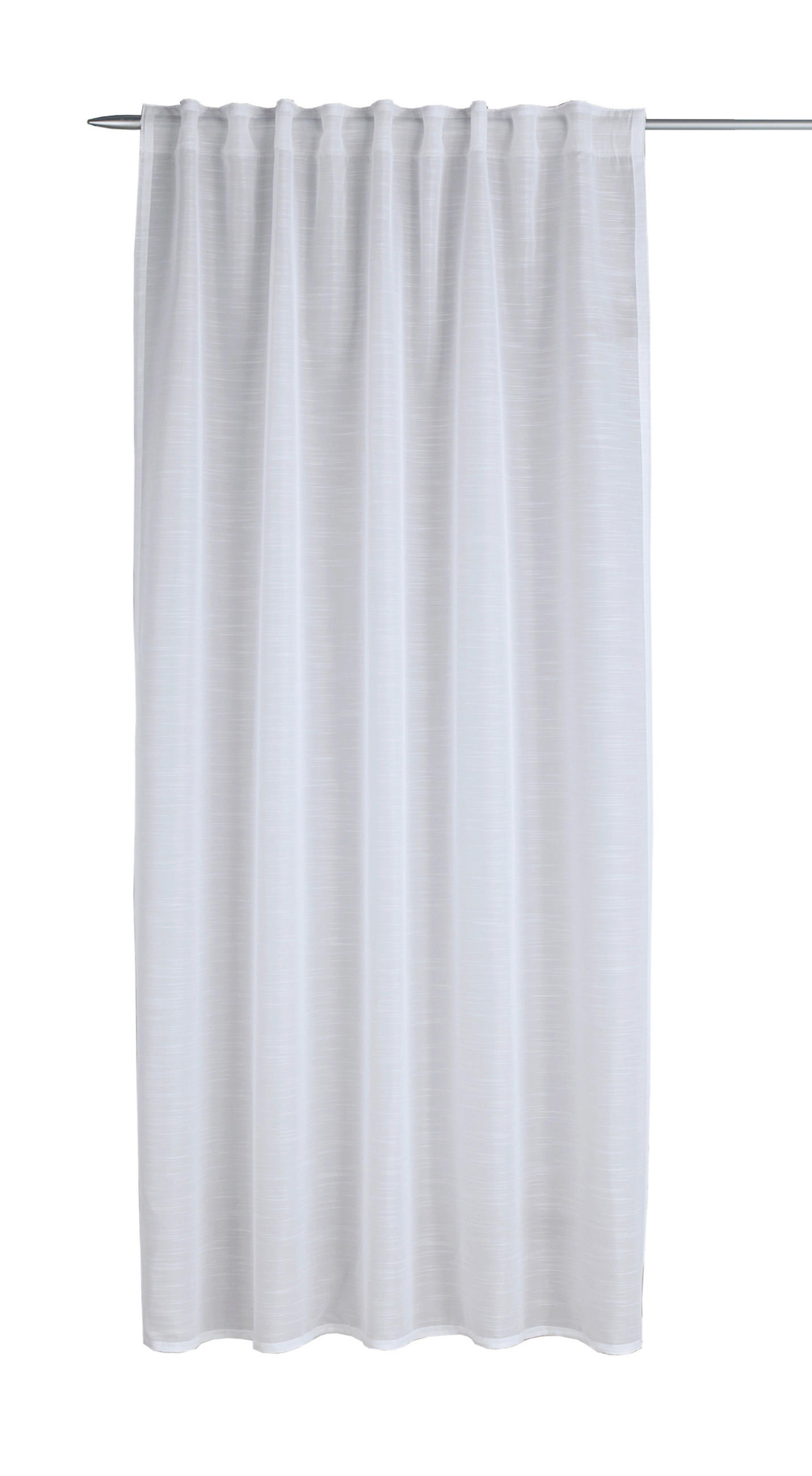 FERTIGVORHANG  halbtransparent  135/245 cm   - Weiß, Basics, Textil (135/245cm)