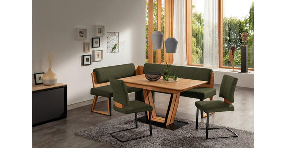 ECKBANK 215/165 cm  in Grün, Wildeiche  - Wildeiche/Schwarz, Design, Holz/Textil (215/165cm) - Venda