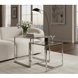 BEISTELLTISCHSET quadratisch Klar, Chromfarben  - Klar/Chromfarben, Design, Glas/Metall (40-45/40-45/40-50cm) - Carryhome