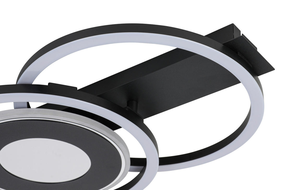 LED-DECKENLEUCHTE 60/28/6,5 cm  - Schwarz, Basics, Kunststoff/Metall (60/28/6,5cm) - Boxxx