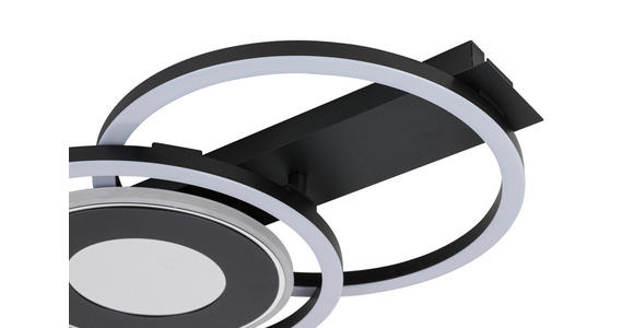 LED-DECKENLEUCHTE 60/28/6,5 cm  - Schwarz, Basics, Kunststoff/Metall (60/28/6,5cm) - Boxxx