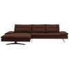 ECKSOFA in Echtleder Braun  - Schwarz/Braun, Modern, Leder/Metall (158/342cm) - Chilliano