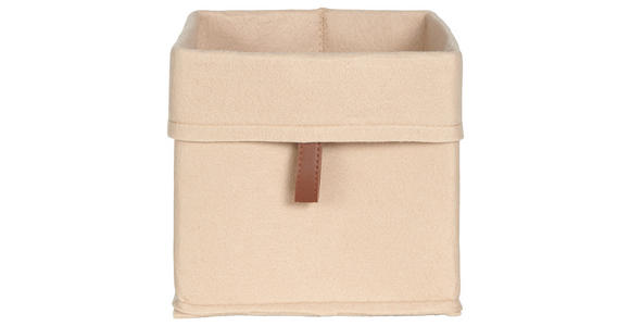 REGALKORB   - Beige/Braun, Trend, Leder/Textil (19/18/19cm) - Landscape